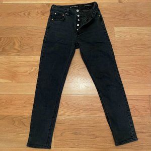 Denim Forum - The Yoko High Rise Slim Jeans Black Size 24 (28L)